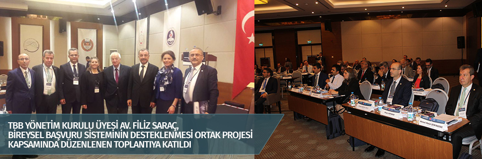 TBB YÖNETİM KURULU ÜYESİ AV. FİLİZ SARAÇ, BİREYSEL BAŞVURU SİSTEMİNİN DESTEKLENMESİ ORTAK PROJESİ KAPSAMINDA DÜZENLENEN TOPLANTIYA KATILDI