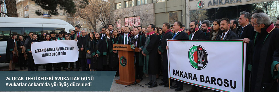 24 OCAK TEHLİKEDEKİ AVUKATLAR GÜNÜ Avukatlar Ankara'da yürüyüş düzenledi
